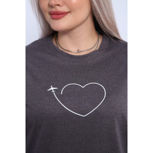 Футболка женская ФЖ0062А кулирка (р-ры: L-7XL) антрацитовый