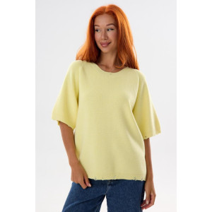 Футболка женская "Вязаная Ж" вязаное полотно (р-ры: XL-XXL) желтый