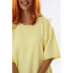 Футболка женская "Вязаная Ж" вязаное полотно (р-ры: XL-XXL) желтый