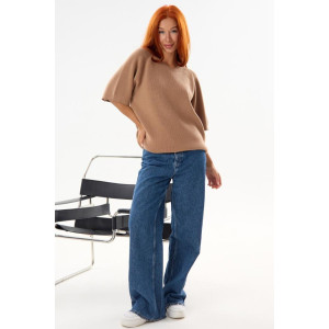 Футболка женская "Вязаная К" вязаное полотно (р-ры: XL-XXL) кофейный