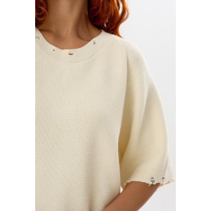 Футболка женская "Вязаная А" вязаное полотно (р-ры: XL-XXL) молочный
