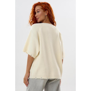 Футболка женская "Вязаная А" вязаное полотно (р-ры: XL-XXL) молочный