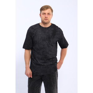 Футболка мужская М438 кулирка (р-ры: 46-60) черный винтаж