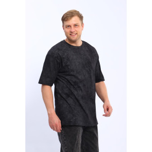 Футболка мужская М438 кулирка (р-ры: 46-60) черный винтаж
