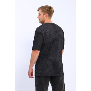 Футболка мужская М438 кулирка (р-ры: 46-60) черный винтаж