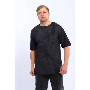 Футболка мужская М438 кулирка (р-ры: 46-60) черный винтаж