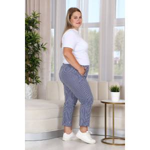 Брюки женские №9154 кулирка (р-ры: 48-64) полоса джинс