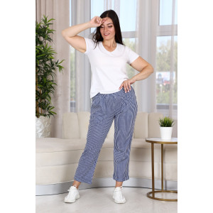 Брюки женские №9154 кулирка (р-ры: 48-64) полоса джинс