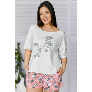 Костюм двойка женский №24731 кулирка (р-ры: 44-54) розовый