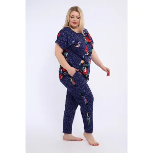 Костюм двойка женский №24252 кулирка (р-ры: 48-60) синий