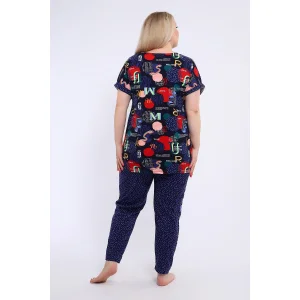 Костюм двойка женский №24252 кулирка (р-ры: 48-60) синий