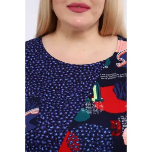 Костюм двойка женский №24252 кулирка (р-ры: 48-60) синий