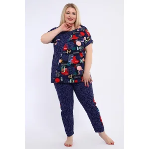 Костюм двойка женский №24252 кулирка (р-ры: 48-60) синий