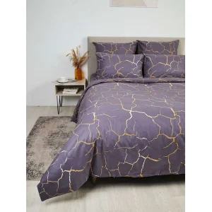 Пододеяльник бязь на молнии "Кракле" серый
