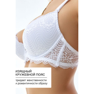 Бюстгальтер женский 20110311 OIRO кружево со стразами белый