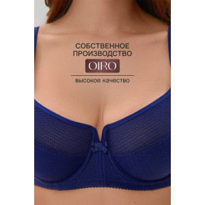Бюстгальтер женский 2816 OIRO мягкая чаша с сеточкой синий