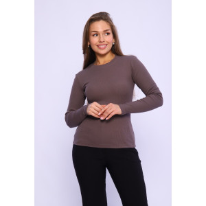 Футболка-лонгслив женская ФЖ0035Б кашкорсе (р-ры: XS-6XL) кофейный