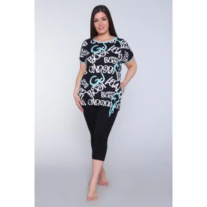 Костюм двойка женский №24211 кулирка (р-ры: 48-64) голубой Костюм двойка женский №24211 кулирка (р-ры: 48-64) голубой