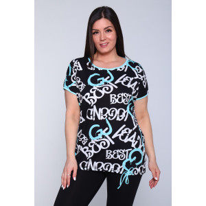 Костюм двойка женский №24211 кулирка (р-ры: 48-64) голубой