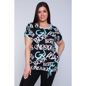 Костюм двойка женский №24211 кулирка (р-ры: 48-64) голубой
