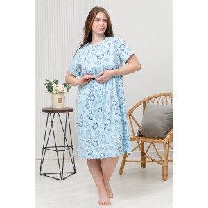 Сорочка женская №42289 кулирка (р-ры: 54-64) голубой