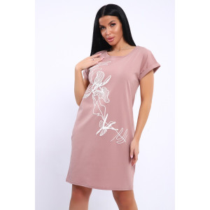 Туника женская №82086 кулирка (р-ры: 48-58) сухая роза
