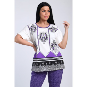 Костюм двойка женский №65015 кулирка (р-ры: 44-70) фиолетовый