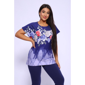 Костюм двойка женский №65072 кулирка (р-ры: 48-66) фиолетовый