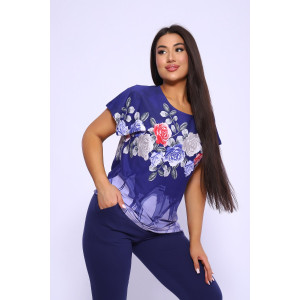 Костюм двойка женский №65072 кулирка (р-ры: 48-66) фиолетовый