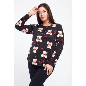 Костюм двойка женский №24276 кулирка (р-ры: 44-56) темно-синий
