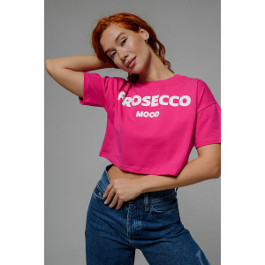 Футболка женская №8512/1 кулирка с лайкрой (р-ры: 40-50) фуксия-Prosecco