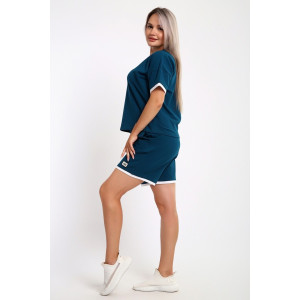Костюм двойка женский 627 кулирка с лайкрой (р-ры: 46-56) волна
