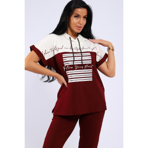 Костюм двойка женский №65078 кулирка (р-ры: 44-66) бордовый