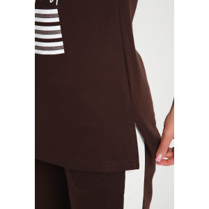 Костюм двойка женский №65078 кулирка (р-ры: 44-66) коричневый