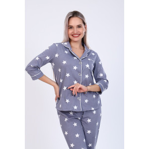 Костюм двойка женский №70036 кулирка (р-ры: 42-52) серый