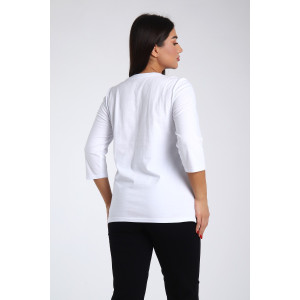 Костюм двойка женский №55086 кулирка (р-ры: 44-54) белый-черный