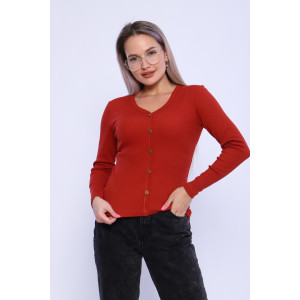 Лонгслив женский КЖ0070 кашкорсе (р-ры: XS-6XL) терракот