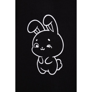 Футболка детская МЛШ "Bunny" кулирка с лайкрой (р-ры: 128-170) белый принт