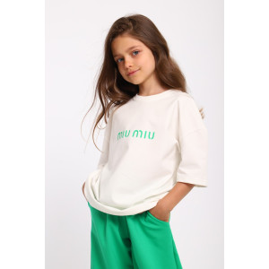 Костюм двойка детский МЛШ "Miu-Miu" футер 2-х нитка пенье (р-ры: 122-152) зеленый