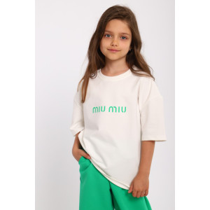 Костюм двойка детский МЛШ "Miu-Miu" футер 2-х нитка пенье (р-ры: 122-152) зеленый