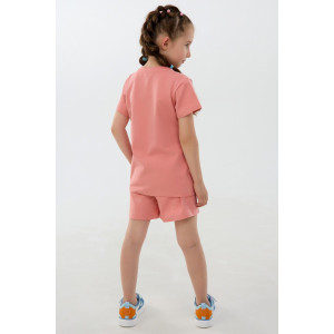 Костюм двойка детский №46685 "Kuromi1" кулирка с лайкрой (р-ры: 98-140) розовый