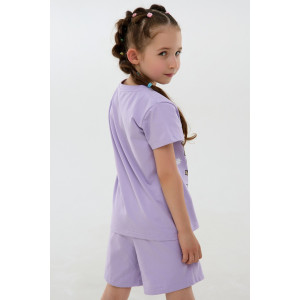 Костюм двойка детский №46687 "Kuromi2" кулирка с лайкрой (р-ры: 98-140) сиреневый