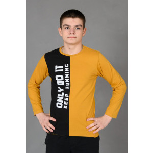 Лонгслив детский №83018 коттон (р-ры: 36-44) горчичный