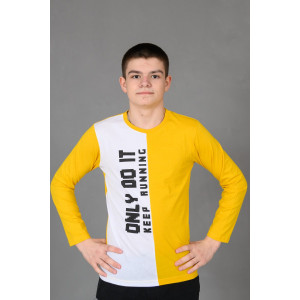 Лонгслив детский №83018 коттон (р-ры: 36-44) желтый