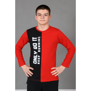 Лонгслив детский №83018 коттон (р-ры: 36-44) красный