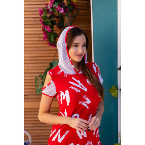 Туника женская №8232 кулирка с лайкрой (р-ры: 42-52) красный