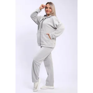 Костюм двойка женский 299 флис (р-ры: 48-58) светло-серый