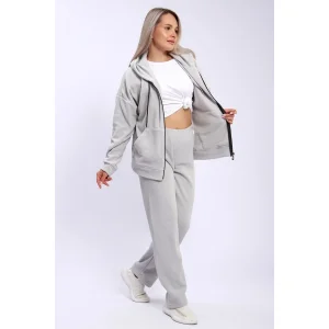 Костюм двойка женский 299 флис (р-ры: 48-58) светло-серый