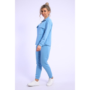 Костюм двойка женский №71114 коттонфит (р-ры: 44-52) голубой