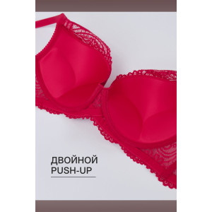 Бюстгальтер женский OIRO кружевной с пуш-ап ALICE 1032 красный